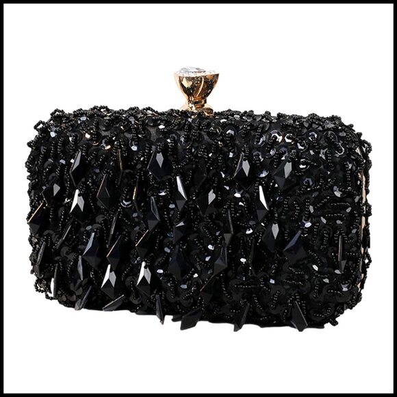 Elegant Embroidered Sequin Clutch Evening Bag Wedding Party Cocktail Purse